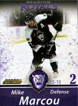 2015-16 Rieck's Printing Reading Royals (ECHL) #NNO Mike Marcou Front