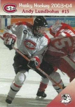 2003-04 Plaza Park Bank St. Cloud State Huskies (NCAA) #18 Andy Lundbohm Front