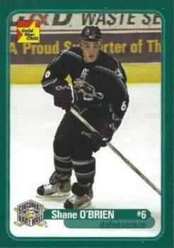 2003-04 Gold Star Chili Cincinnati Mighty Ducks (AHL) #B-10 Shane O'Brien Front