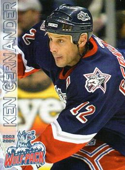 2003-04 Brigham's Ice Cream Hartford Wolf Pack (AHL) Kid's Club #NNO Ken Gernander Front