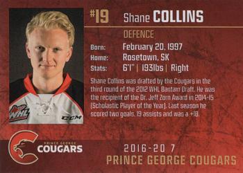 2016-17 Prince George Cougars (WHL) #15 Shane Collins Back