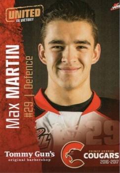 2016-17 Prince George Cougars (WHL) #25 Max Martin Front