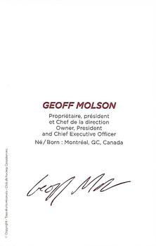 2016-17 Montreal Canadiens #NNO Geoff Molson Back