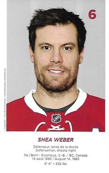 2016-17 Montreal Canadiens #NNO Shea Weber Back
