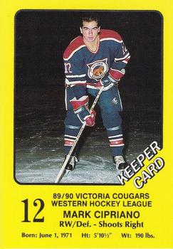 1989-90 Victoria Cougars (WHL) #9 Mark Cipriano Front