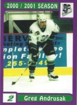 2000-01 LDC Kentucky Thoroughblades (AHL) #1 Greg Andrusak Front