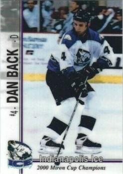 2000-01 Roox Indianapolis Ice (CHL) #2 Dan Back Front