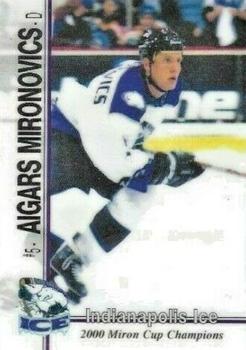 2000-01 Roox Indianapolis Ice (CHL) #16 Aigars Mironovics Front