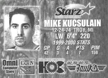 2000-01 Louisiana IceGators (ECHL) #NNO Mike Kucsulain Back