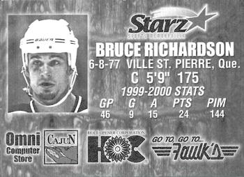 2000-01 Louisiana IceGators (ECHL) #NNO Bruce Richardson Back