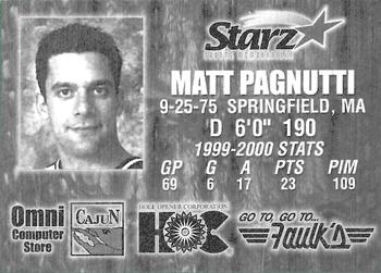 2000-01 Louisiana IceGators (ECHL) #NNO Matt Pagnutti Back