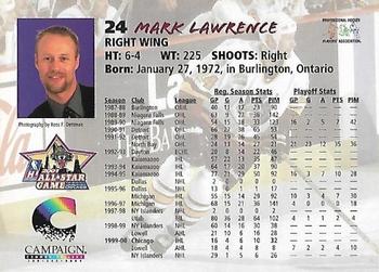 2000-01 Campaign Communications Chicago Wolves (IHL) #NNO Mark Lawrence Back
