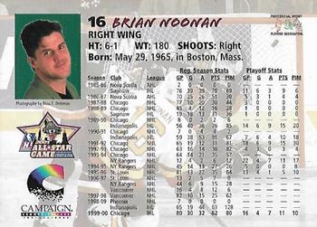 2000-01 Campaign Communications Chicago Wolves (IHL) #NNO Brian Noonan Back