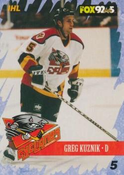 2000-01 Multi-Ad Cincinnati Cyclones (IHL) #3 Greg Kuznik Front