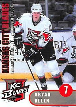 2000-01 Dick's Sporting Goods Kansas City Blades (IHL) #7 Bryan Allen Front