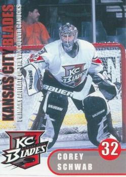 2000-01 Dick's Sporting Goods Kansas City Blades (IHL) #21 Corey Schwab Front