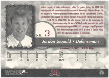 2000-01 Minnesota Golden Gophers (NCAA) #NNO Jordan Leopold Back