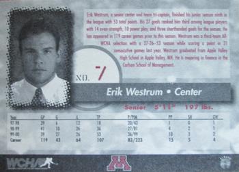 2000-01 Minnesota Golden Gophers (NCAA) #NNO Erik Westrum Back