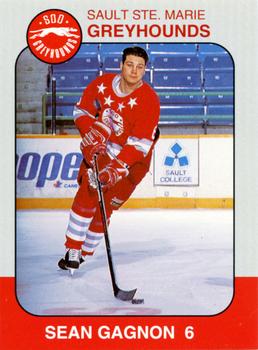 1993-94 Slapshot Sault Ste. Marie Greyhounds (OHL) Memorial Cup #6 Sean Gagnon Front