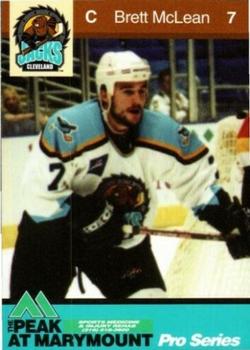 2000-01 Peak Sports Medicine Cleveland Lumberjacks (IHL) #NNO Brett McLean Front