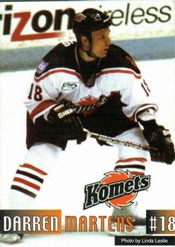 2000-01 Fort Wayne Komets (UHL) #NNO Darren Martens Front