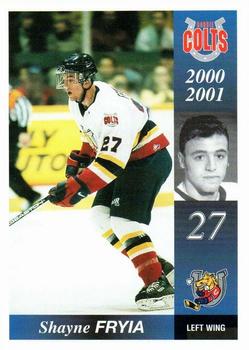2000-01 Colts & Cops Barrie Colts (OHL) #NNO Shayne Fryia Front