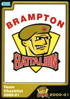 2000-01 Brampton Battalion (OHL) #NNO Header Card / Checklist Front