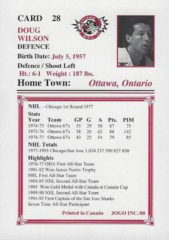 2000-01 JOGO Ottawa 67's (OHL) #28 Doug Wilson Back
