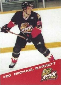 2000-01 Owen Sound Attack (OHL) #NNO Mike Barrett Front