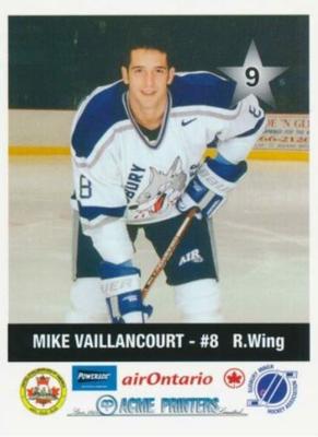 2000-01 Sudbury Wolves (OHL) Police #9 Mike Vaillancourt Front