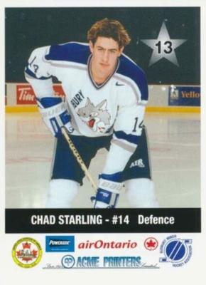 2000-01 Sudbury Wolves (OHL) Police #13 Chad Starling Front