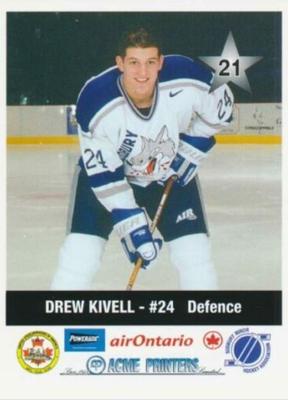 2000-01 Sudbury Wolves (OHL) Police #21 Drew Kivell Front