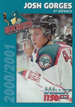 2000-01 1150 AM-The Bullet Kelowna Rockets (WHL) #NNO Josh Gorges Front