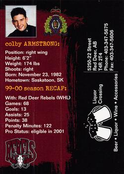 2000-01 Red Deer Rebels (WHL) #NNO Colby Armstrong Back