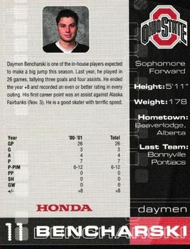 2001-02 Honda Ohio State Buckeyes (NCAA) #2 Daymen Bencharski Back