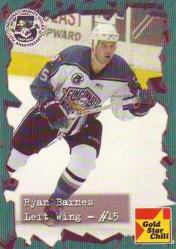 2001-02 Gold Star Chili Cincinnati Mighty Ducks (AHL) #NNO Ryan Barnes Front