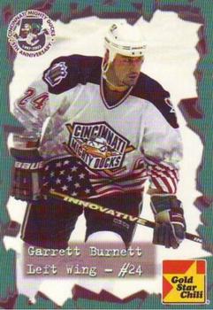 2001-02 Gold Star Chili Cincinnati Mighty Ducks (AHL) #NNO Garrett Burnett Front