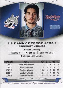 2015-16 Extreme Sudbury Wolves (OHL) #19 Danny Desrochers Back
