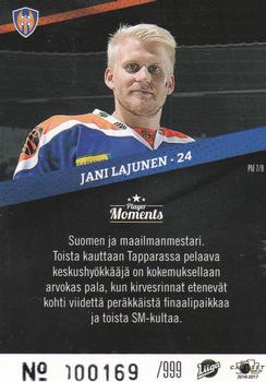 2016-17 Cardset Finland - Player Moments #PM7 Jani Lajunen Back