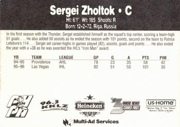 1996-97 Multi-Ad Las Vegas Thunder (IHL) #9 Sergei Zholtok Back