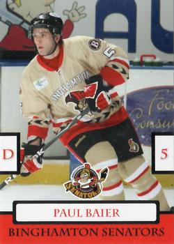 2009-10 Just Sports Photography Binghamton Senators (AHL) #2 Paul Baier Front