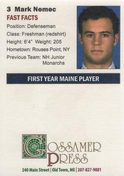 2009-10 Gossamer Press Maine Black Bears (NCAA) #4 Mark Nemec Back
