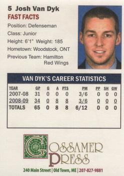 2009-10 Gossamer Press Maine Black Bears (NCAA) #6 Josh Van Dyk Back