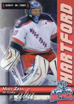 2009-10 Hartford Wolf Pack (AHL) Kid's Club #NNO Matt Zaba Front