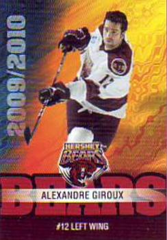 2009-10 Hershey Bears (AHL) #NNO Alexandre Giroux Front