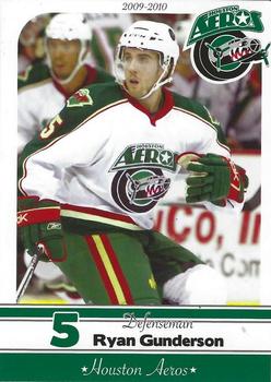 2009-10 Houston Aeros (AHL) #10 Ryan Gunderson Front