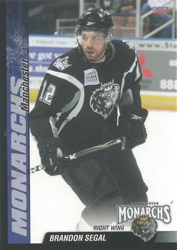 2009-10 Choice Manchester Monarchs (AHL) #20 Brandon Segal Front