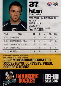 2009-10 Manitoba Moose (AHL) #NNO Eric Walsky Back
