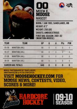 2009-10 Manitoba Moose (AHL) #NNO Mick E. Moose Back