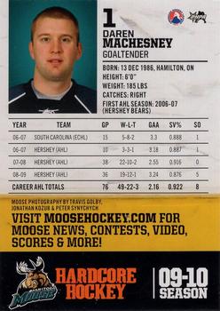 2009-10 Manitoba Moose (AHL) #NNO Daren Machesney Back